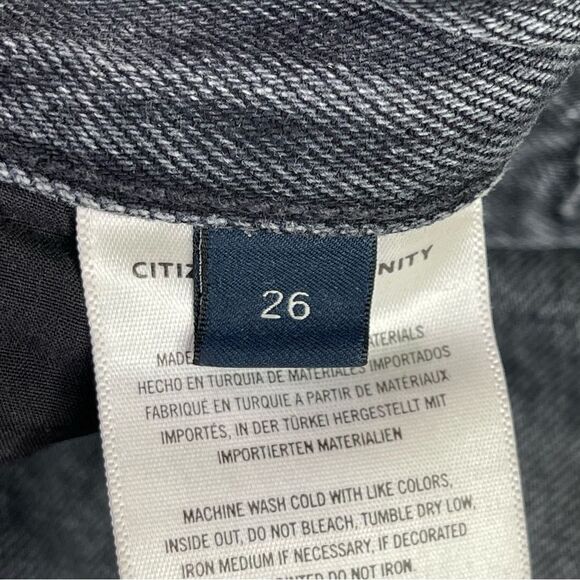 Citizens Of Humanity Sabine Jeans Women’s 26 Gray Straight High Rise Raw Hem - Picture 8 of 15